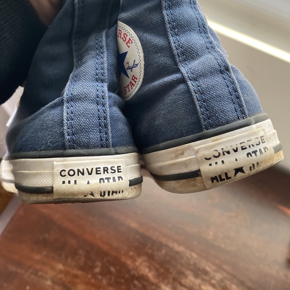 Converse high tops- kids size 1.5. Color blue - Picture 3 of 4